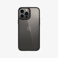 ACS03205 - iPhone 13 Pro Max Case Ultra Hybrid in matte black showing the back